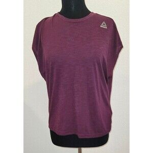 Reebok Burnout Burgundy Workout Low Waist T-Shirt Size L
